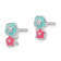 Rhodium Over Sterling Silver Cubic Zirconia and Enamel Flowers
Children's Post Earrings