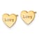 14k Yellow Gold Polished Love Cubic Zirconia Heart Stud Earrings