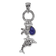 Rhodium Over Sterling Silver Oxidized Lapis Lazuli Dolphin and Starfish Pendant