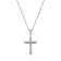 White Diamond 10k White Gold Cross Pendant With 18" Rope Chain 0.20ctw
