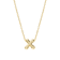 CZ Initial X Tennis Necklace And Pendant Set In 14K Gold Over Brass 4.05ctw