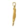 14k Yellow Gold Solid Polished and Textured Open-backed Rooster Pendant