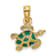 14k Yellow Gold Textured and Enameled Sea Turtle Pendant