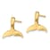 14k Yellow Gold Whale Tail Stud Earrings