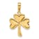 14K Yellow Gold Polished Solid Shamrock Pendant
