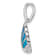 Rhodium Over Sterling Silver Polished Lab Created Blue Opal Oyster Pendant