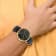 Charles Hubert Men's Stainless Steel Leather Band 44mm Watch