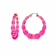 14K Yellow Gold Over Sterling Silver Bamboo Acrylic Hoops in Electric Pink
