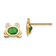 14K Yellow Gold Cubic Zirconia Children's Frog Post Earrings