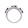 Marquise Garnet and White Topaz Sterling Silver Floral Ring, 2.44ctw