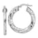 Rhodium Over Sterling Silver 3x29mm Diamond-Cut Twisted Tube Hoop Earrings