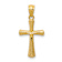 14k Yellow Gold Diamond-Cut and Textured Cross Pendant