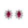 0.70ctw Ruby and Diamond Earrings in 14k White Gold