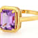 Canela Amethyst Solitaire Ring In 18K Gold Over Sterling Silver