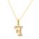 White Diamond Accent 10k Yellow Gold F Initial Pendant With 18” Rope Chain