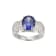 Blue And White Cubic Zirconia Platinum Over Silver Ring 4.29ctw