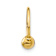 14k Yellow Gold Single Beaded 1/2" Half Hoop Earring