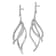 Rhodium Over Sterling Silver Cubic Zirconia Leaf Dangle Earrings