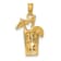 14k Yellow Gold Textured Cocktail Drink with Umbrella Charm
