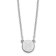 Rhodium Over Sterling Silver Tiny Circle Block Letter N  Initial Necklace