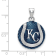 Rhodium Over Sterling Silver MLB LogoArt Kansas City Royals Enameled Pendant