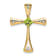14k Yellow Gold Peridot and Diamond Cross Chain Slide Pendant