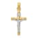 14K Yellow and White Gold Hollow Crucifix Pendant