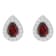 8x5mm Pear Shape Garnet And White Topaz Accent Rhodium Over Sterling
Silver Halo Stud Earrings