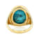 Turquoise Solitaire Dome Ring In 18K Gold Over Sterling Silver 18x13mm