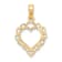 10K Yellow Gold Textured Heart with Lace Trim Charm