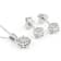 White Diamond Rhodium Over Sterling Silver Earrings And Pendant Jewely
Set 0.20ctw