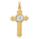 14K Two-tone Gold Textured Budded St. Benedict Cross Pendant