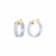 14K Yellow Gold Over Sterling Silver Wide Silver Color Glitter Clear
Acrylic Hoops