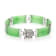 Sterling Silver 24X11MM Dyed Green Jadeite Link Bracelet