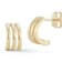 Bellissima Gold 14K Yellow Gold Triple Ring J Huggie Hoop Earrings