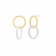 14K Yellow Gold Over Sterling Silver Acrylic Double Drop Earrings in Clear