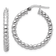 Rhodium Over Sterling Silver Polished 3mm Beaded Hoop Earrings
