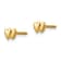 14k Yellow Gold Double Heart Earrings