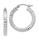 Rhodium Over Sterling Silver Diamond-cut 3x25mm Square Tube Hoop Earrings