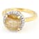 Golden Rutilated Quartz And White Zircon Ring In 18K Gold Over Sterling
Silver 3.73ctw
