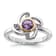 Rhodium Over Sterling Silver with 14K Accent Amethyst and Rose Quartz Ring