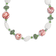 Sterling Silver Aventurine, Crystal, Jadeite and Jasper 18-inch with
2-inch Extension Necklace
