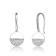 CZ Pave Hook Drop Earrings In Sterling Silver