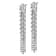 Rhodium Over Sterling Silver Polished Fancy 3-Row Cubic Zirconia Post
Dangle Earrings