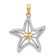 14K Two-tone Gold  Diamond-Cut and Textured Starfish with Star Charm