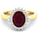1.69ctw Red Ruby and Diamond 14K Yellow Gold Halo Ring