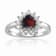 Heart Shape Garnet with White Topaz Accents Sterling Silver Ring, 1.30ctw