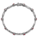 Rhodium Over Sterling Silver Fancy Lab Created Ruby and Cubic Zirconia Bracelet