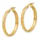 14k Yellow Gold Polished and Diamond-Cut 1 1/16" Hoop Earrings