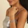 Oval Sapphire and White Zircon Sterling Silver Bolo Bracelet